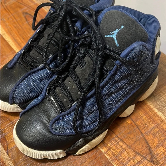 Air Jordan Blue and Black High-Top Sneakers, Size 12C - Picture 3 of 11